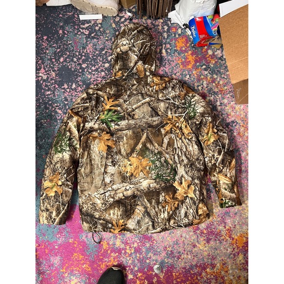 Realtree Edge Camo Hunting Jacket Mens L Full Zip Hooded Quilted Pockets parka - Picture 1 of 7